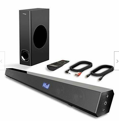 TV Sound Bar with Subwoofer,120W 2.1, Wired & Wireless Bluetooth 5.0 Speaker (6813369008311)